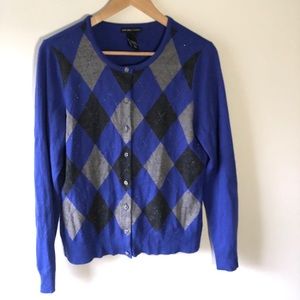NY&Co Argyle Sparkle Cardigan